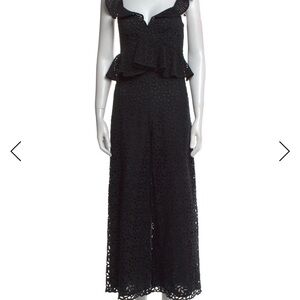 Amur Black Eyelet Peplum Jumpsuit